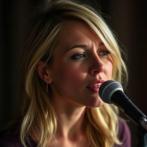 Portrett av Astrid Hansen, vokalist i Nordlys Band.